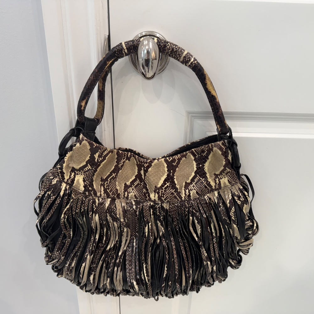 Katherine Kwei Donna Water Snake Eternity Knot Fringe Bag